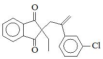 2-[2-(3-氯苯基)丙-2-烯-1-基]-2-乙基茚滿-1,3-二酮；
2-[2-(3-Chlorophenyl)-2-propen-1-yl]-2-ethyl-1H-indene-1,3(2H)-dione；
CPED