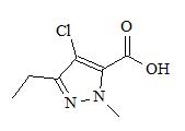 1-甲基-3-乙基-4-氯吡唑-5-甲酸； 
4-Chloro-3-ethyl-1-methyl-1H-pyrazole-5-carboxylic acid；
EMCA